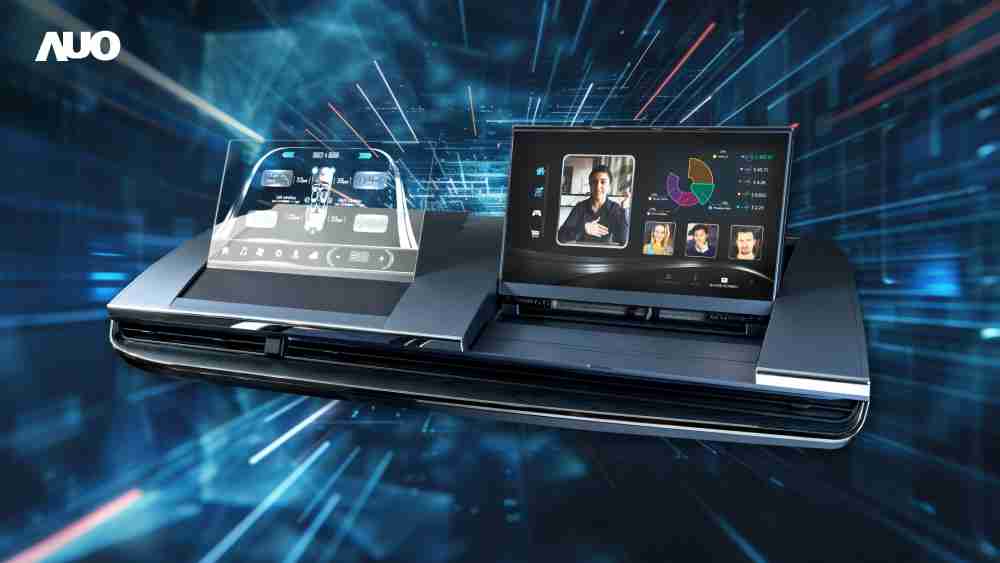 彩运网Micro LED Display HMI解决方案打造透明Micro LED前座仪表，，，，呈现信息并保留驾驶视野开阔；亦为副驾驶座乘客打造收放自如的Micro LED屏幕，，，，在不影响显示质量的前提于显示区内建镜头，，，，让用户能与视讯对象直接眼神接触，，，提供绝佳的双向沟通体验